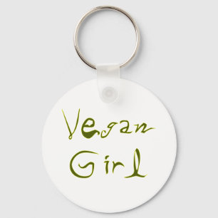 Vegan Girl 1 Key Ring