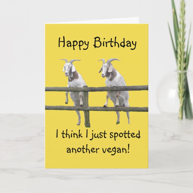 Vegan Goats Birthday Card (Front)
