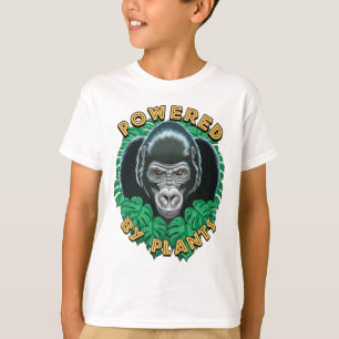 Vegan Gorilla - Powered By Plants Quote T-Shirt