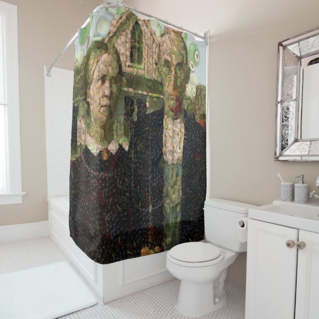 Vegan Gothic Fine Art Spoof Shower Curtain (In Situ)