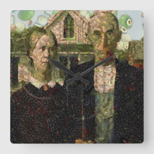 Vegan Gothic Fine Art Spoof Square Wall Clock