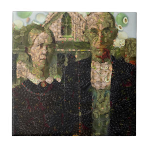 Vegan Gothic Fine Art Spoof Tile