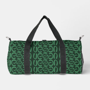 Vegan Green & Black Duffle Bag