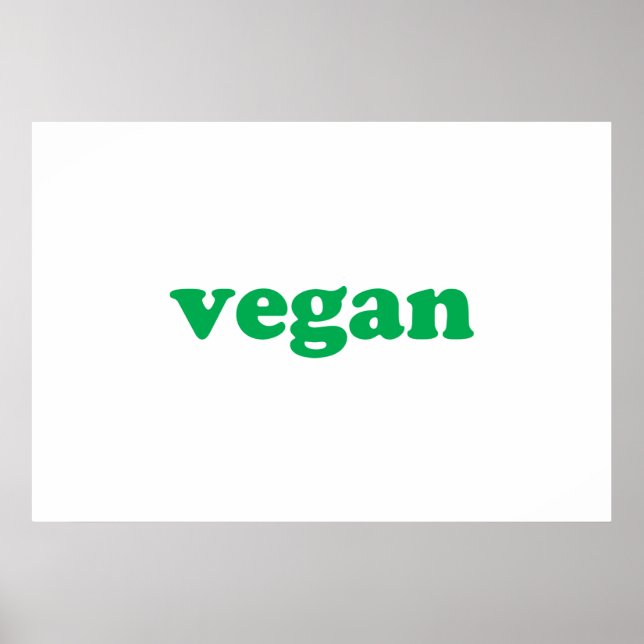 Vegan green modern typography minimalist poster (Front)