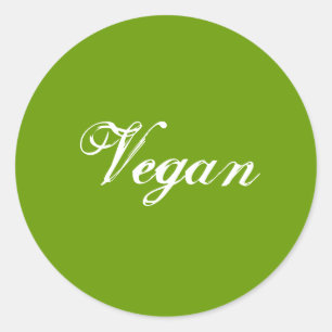 Vegan. Green. Slogan. Custom Classic Round Sticker