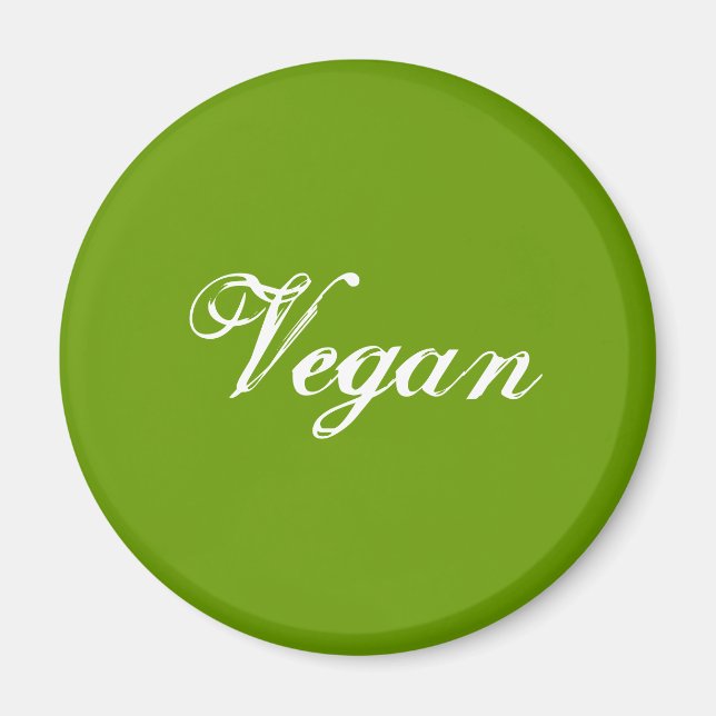 Vegan. Green. Slogan. Custom Magnet (Front)