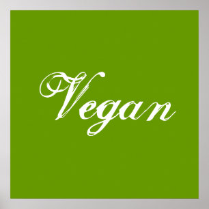 Vegan. Green. Slogan. Custom Poster