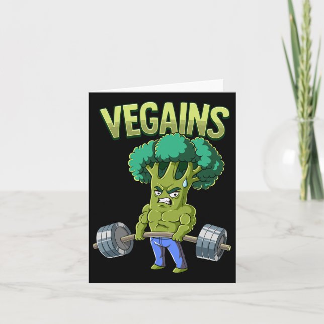 Vegan Gym Bodybuilding Vegains  Card (Front)