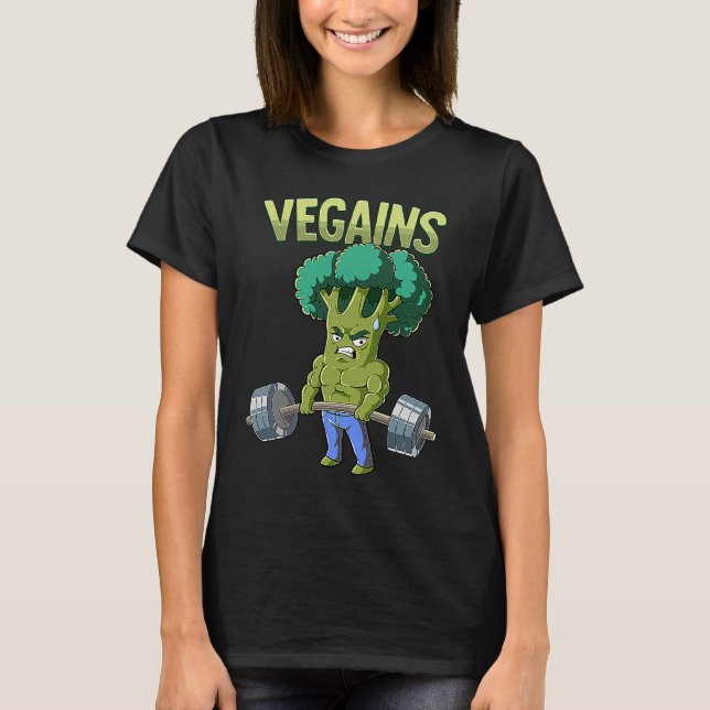 Vegan Gym Bodybuilding Vegains T-Shirt (Front)