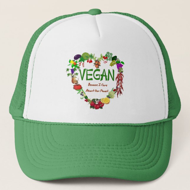 Vegan Heart Trucker Hat (Front)