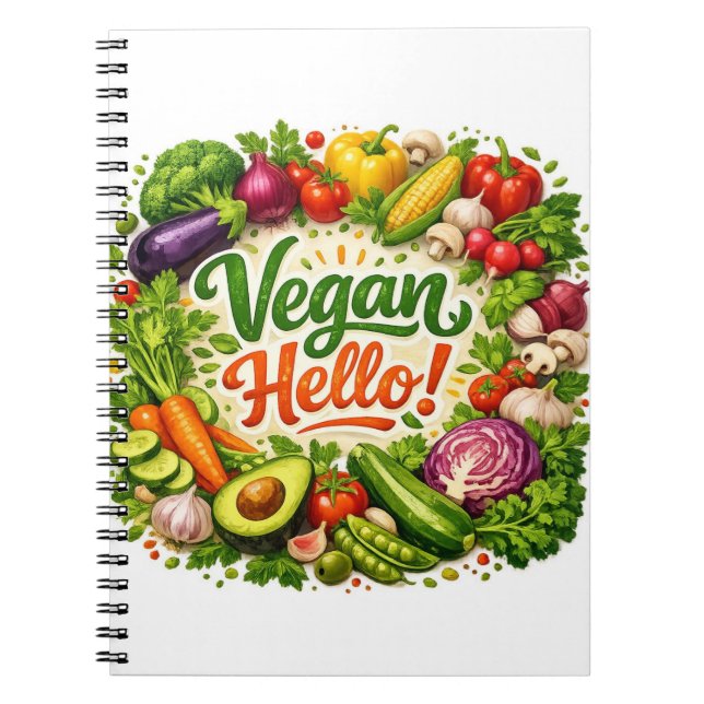 Vegan Hello Post‑It Notes  Notebook (Front)