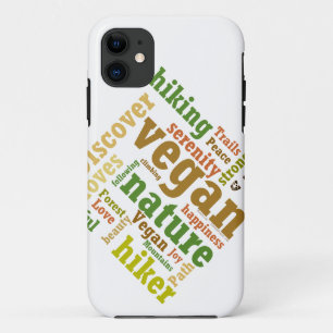 Vegan Hiker Hiking Word Cloud iPhone 11 Case