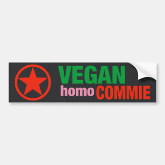 Vegan Homo Commie bumper sticker