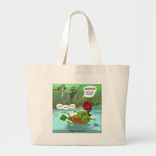 Vegan Hunters Funny Large Tote Bag