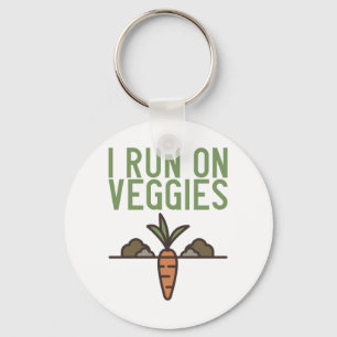 Vegan - I Run On Veggies Key Ring