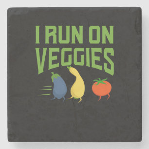 Vegan - I Run On Veggies Stone Coaster