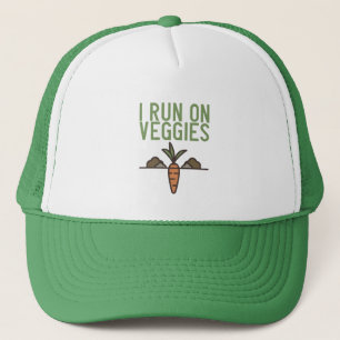 Vegan - I Run On Veggies T-Shirt Trucker Hat