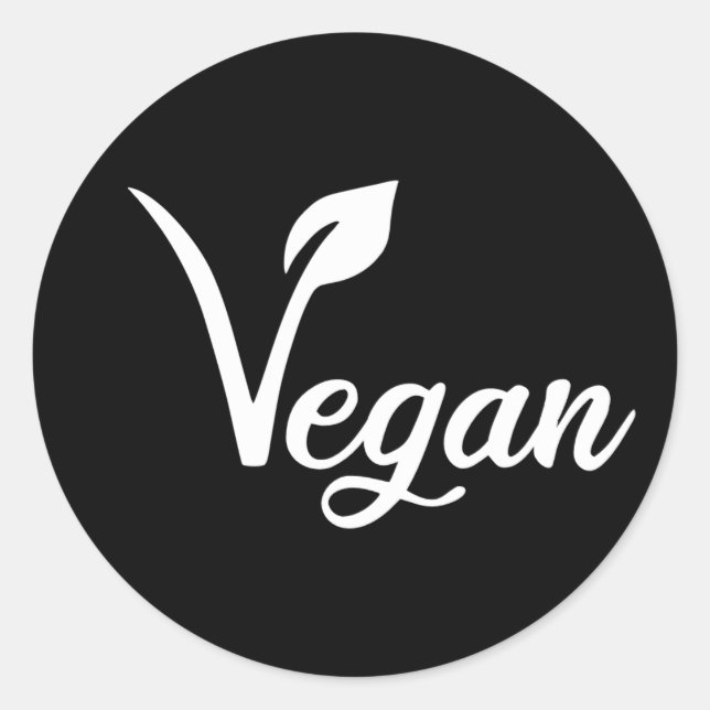 Vegan Identification Label,   Classic Round Sticker (Front)