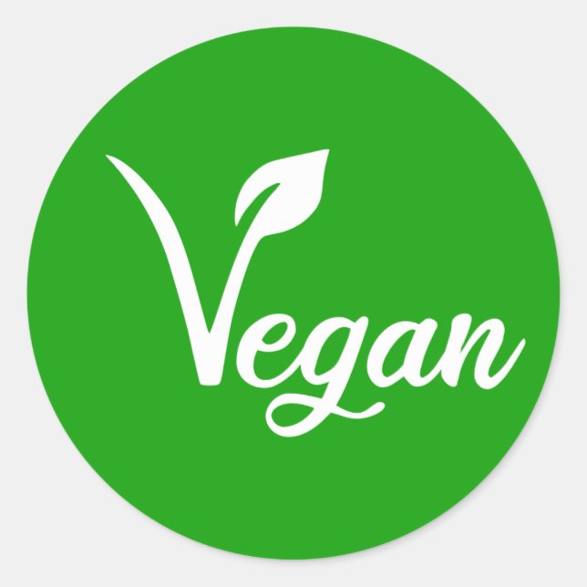 Vegan Identification Label,  Classic Round Sticker (Front)