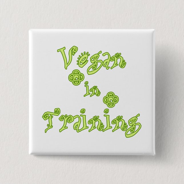 Vegan in Training 15 Cm Square Badge (Front)