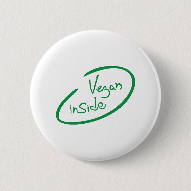 Vegan Inside 6 Cm Round Badge (Front)