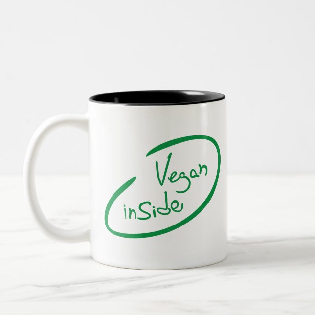 Vegan Inside Two-Tone Coffee Mug (Left)