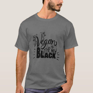 Vegan is the New Black Fun Lettering Grey   T-Shirt