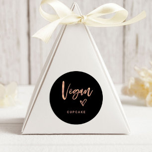 Vegan Item   Modern Casual Script and Heart Favour Classic Round Sticker