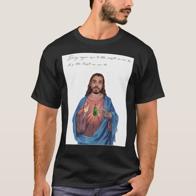 Vegan Jesus (earthling ed quote) Premium Scoop T-S T-Shirt (Front)
