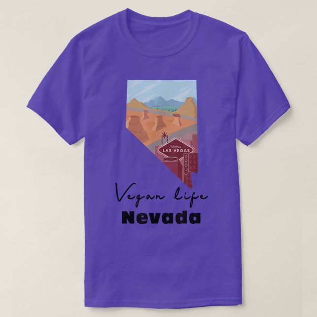 Vegan Life Nevada WFPB Vegetarian Herbivore PlantB T-Shirt (Design Front)