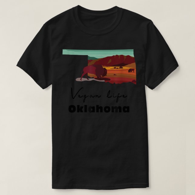 Vegan Life Oklahoma WFPB Vegetarian Herbivore Plan T-Shirt (Design Front)