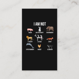 Vegan Life Statement Rescue Animal Rights Veggie Business Card