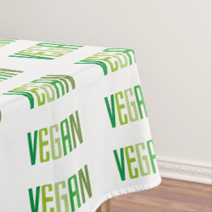 Vegan Lifestyle Pattern Green Tablecloth