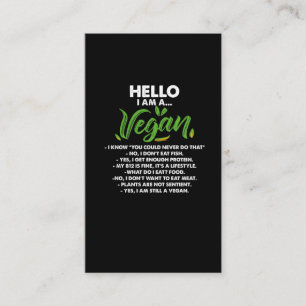 Vegan Lifestyle Statement Pro Vegan Activist Business Card
