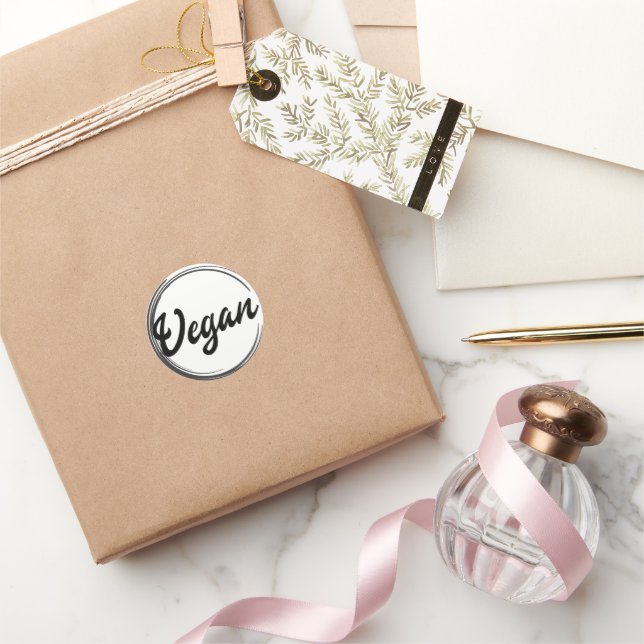 Vegan Logo Classic Round Sticker (Gifting)