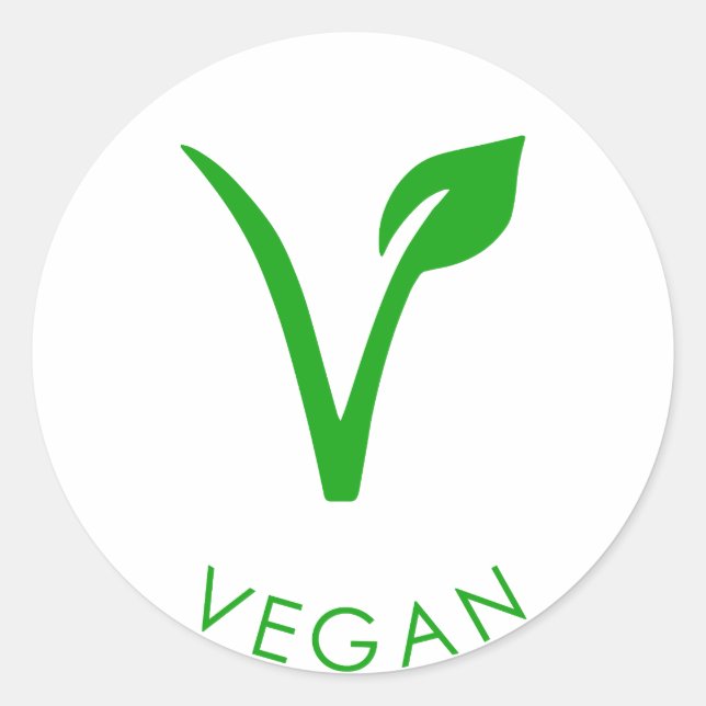 Vegan Logo | Green Vegan Label | Vegan Symbol (Front)