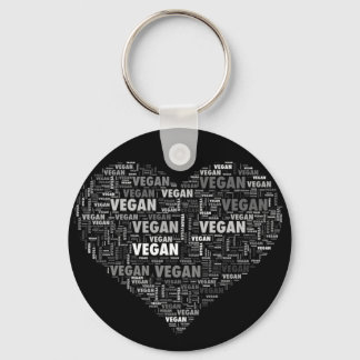 Vegan love heart design key ring