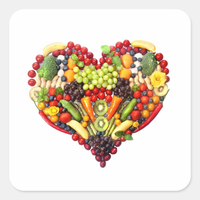 VEGAN LOVE -  your Heart Square Sticker (Front)