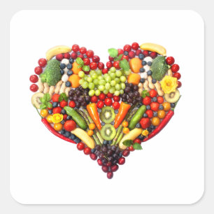VEGAN LOVE -  your Heart Square Sticker