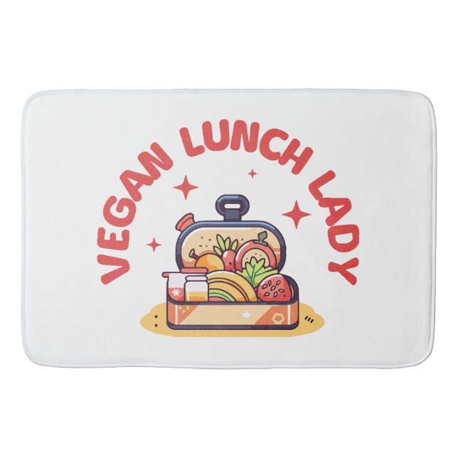 VEGAN LUNCH LADY’S BATH MAT (Front)