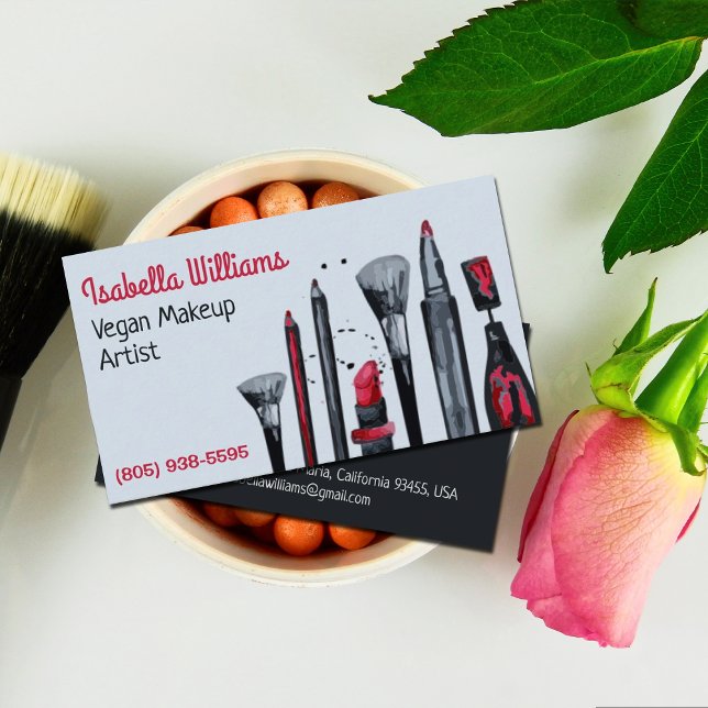 Vegan Makeup Artist Business Card (Creator Uploaded)