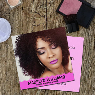 Vegan Makeup Artist Square Business Card
