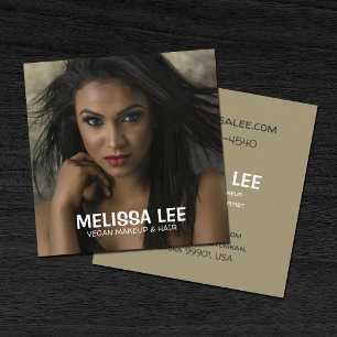 Vegan Makeup & Hair Square Business Card