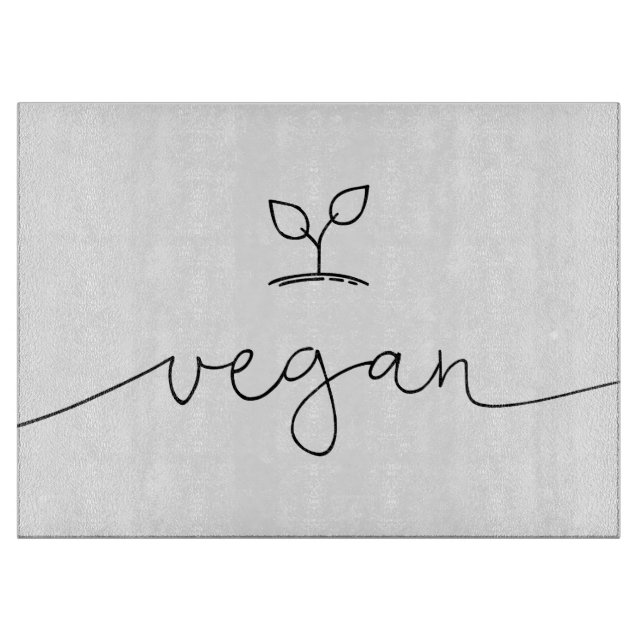 Vegan Minimalistic Custom Background Colour Cutting Board (Front)