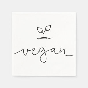 Vegan Minimalistic Custom Background Colour Napkin