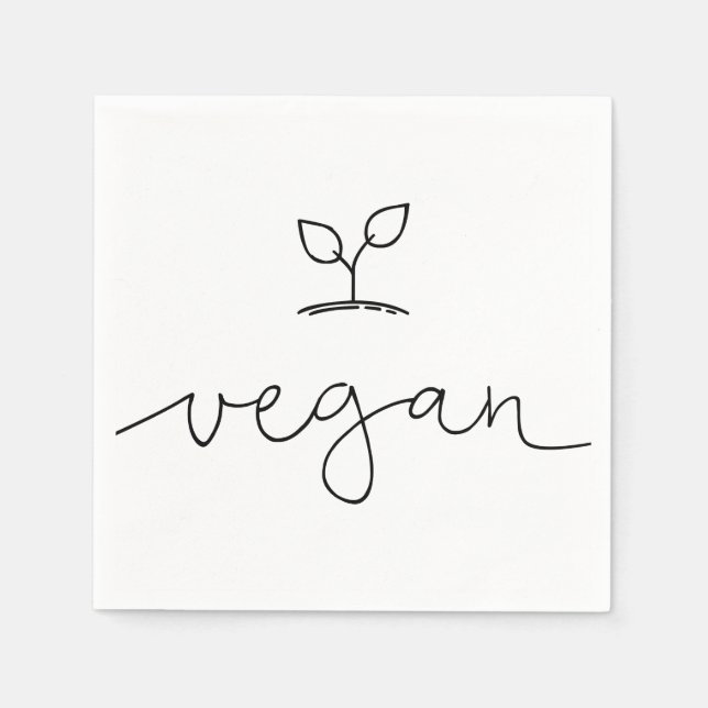 Vegan Minimalistic Custom Background Colour Napkin (Front)