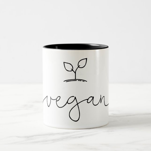 Vegan Minimalistic Two-Tone Coffee Mug (Center)