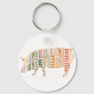 Vegan mosaic key ring