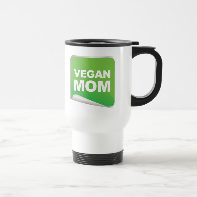 Vegan Mum Label Travel Mug (Right)