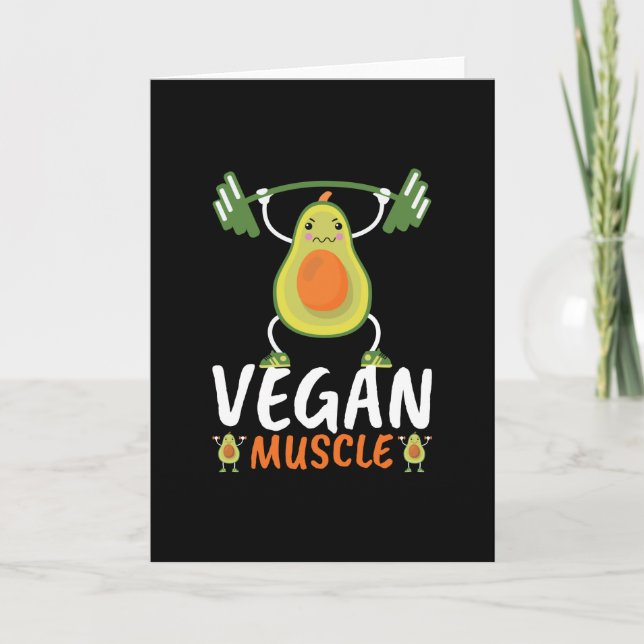 Vegan muscle Body building gift for weight lifter Card (Front)